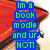 Pixelated image with blue and green text blocks on cyan and orange backgrounds, a purple character with black eyes, and a white object with gray lines.