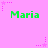 Pixelated green text "Maria" repeated six times on a pink background with scattered purple star shapes.