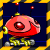 A 2x2 contact sheet of a pixelated animated icon featuring a red mushroom-shaped robot with yellow accents, blue background, and alternating colored lights on top across three frames.