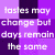 Four quadrants display text on colored backgrounds: purple with white text, pink stripes with black text, green with white dots and black text, and light blue with black text.