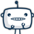 Two pixelated robot heads with rounded rectangular bodies, blue outlines, and antenna on top; one head has a wider smile than the other.