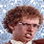 A pixelated image of a person with curly brown hair against a light blue background, next to red text reading 'Gosh' on black.