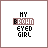 Pixelated text reads 'MY BROWN EYED GIRL' with brown background on 'BROWN', black text on other words, and a gray in bottom-right corner