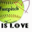A static digital image with a red background, featuring text and a softball graphic.