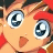 A 48x48 pixel buddy icon featuring a close-up of an anime-style character's face on the left and text elements on a black background on the right, arranged in a contact sheet layout with two visible frames.