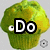Six green muffin-shaped icons arranged in two , each with bold black text overlaying the muffin surface