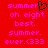Red background with pink pixelated text reading 'summer oh eight best. summer. ever.(333' and a black heart symbol above the first line.