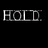 Black background with silver text reading "HOLD YOUR HORSES" and a pixelated image of a person holding a horse on their shoulders.