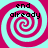 Four identical spiral patterns with alternating pink and cyan colors, each containing the text 'end already' in black pixelated font.