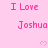 Pink background with repeated text "I Love Joshua" and small pink hearts in a pattern, showing partial animation of heart appearance