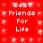 Red background with white pixelated text reading "Best Friends For Life" repeated in two vertical , each containing four identical instances of the phrase