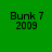 Four display 'Bunk 7 2009' text in pixelated font against green and white backgrounds with varying color saturation