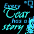 Animated contact sheet showing two frames of a pixelated text-based icon with cyan and blue lettering on black background, displaying the phrase "Every Cat has a story" in varying styles across frames.