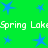 Green background with blue stars and repeated white text reading "Spring Lake" in pixelated font.