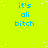 Bright yellow background with scattered white dots, blue text reading "it's ali bitch" repeated in a pattern across the image
