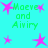 Cyan background with repeating green text 'Haeve and Aiviry' surrounded by pink star shapes in various sizes.