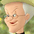 Animated contact sheet of three Looney Tunes characters: a smiling elderly man, an angry cartoon dog, and a character in red cap with clenched teeth.