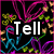six with animated text reading Tell Them How You Feel <3 over a black background with colorful abstract patterns