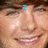 A four- shows a smiling person with brown hair, blue text overlays reading 'I', 'LOVE <3', and 'YOU!!!'