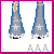 Animated contact sheet showing a pixel art character's outfit and text sequence with pink border, blue star details, and red script text.