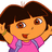 Pixelated cartoon character with brown hair, orange skin, and pink shirt holding hands near face.
