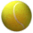 Four yellow tennis balls with white seams arranged in a on a gray background, each ball showing distinct lighting and seam orientation
