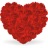 A static pixelated heart shape composed of red and maroon tones with subtle darker accents, set against a plain white background.