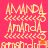 four identical with a red background, each containing repeated text and symbols in yellow-orange