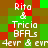 Pixelated text and symbols arranged in a pattern with alternating green, red, and brown squares