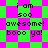 Pixelated text 'i am 500 awesome! booo ya!' on a green and pink checkered background with diamond-shaped pattern variations.