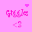 Pink pixelated text 'Giggles' with a heart and starburst above, and a heart symbol below, on a pink background.