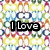 A colorful patterned background with black text reading "I Love My Coach" and "Shoes!!" in separate sections.