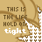 Static image of repeated text and patterned shapes on a beige background.