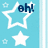 Pixelated blue background with white stars and text elements including 'oh!' and 'sugar honey ice tea' in dark blue.