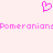 Pink pixelated heart symbol above repeated pink text reading "PomeranianPomeranian" on light pink background.