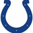 Four blue horseshoe shapes arranged in a on white background with one gray square overlay