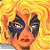 Pixelated image of a person with blonde hair and dark eye makeup, next to green text reading 'Original Icons .com' on a dark background.