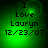 Green pixelated background with black text reading "I Love Lauryn 12/23/07" and a glowing green circular effect shifting position across frames.