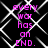 Pixelated text reads 'every war has an END.' in pink over a black background with white geometric lines, repeated in a pattern