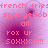Pixelated pink and purple image with repeated text elements including 'french fries', 'spongebob', 'all', 'rox ur...', and '50XXXX!!!' in a