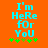Cyan text on orange background reads "I'm HeRe foR YoU" with green plus signs below, showing animation change in the middle sign's color.