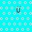 A blue background with white circles and four black U-shaped figures that shift position across frames.