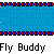 Pixelated blue background with red-blue border, three white cartoon figures in various poses and a central equal sign across multiple