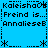 Pixelated blue background with black text and asterisk symbols arranged in a pattern, showing repeated phrases and decorative elements
