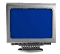 twelve computer monitor icons in various angles and states, some with blue screens, others grayed out or turned off