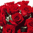 A 3x3 contact sheet of animated frames showing a red rose in various stages of bloom and zoom, with visible pixelation and color banding typical of early digital animation.