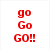 Red text on white background reads 'go Go GO!!' and 'In My HOVEROUND' with 'Indoors, outdoors, all over town!' below, next to a person in a hoveround.