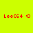 Red text 'LeeC64 :D' on a yellow background with four circular gradient overlays showing color transitions from blue to green.