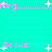 Pixelated turquoise background with pink text and white sparkles repeating in a pattern