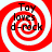 Red and white spiral background with black text reading "Toy loves d-rock" in four quadrants.